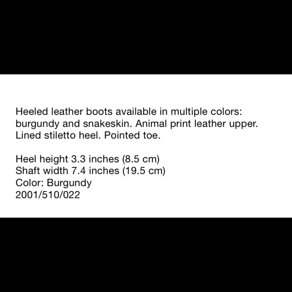 Zara animal print heeled leather boots, burgundy - Picture 5 of 5